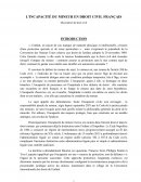 L'incapacité du mineur en droit civil français
